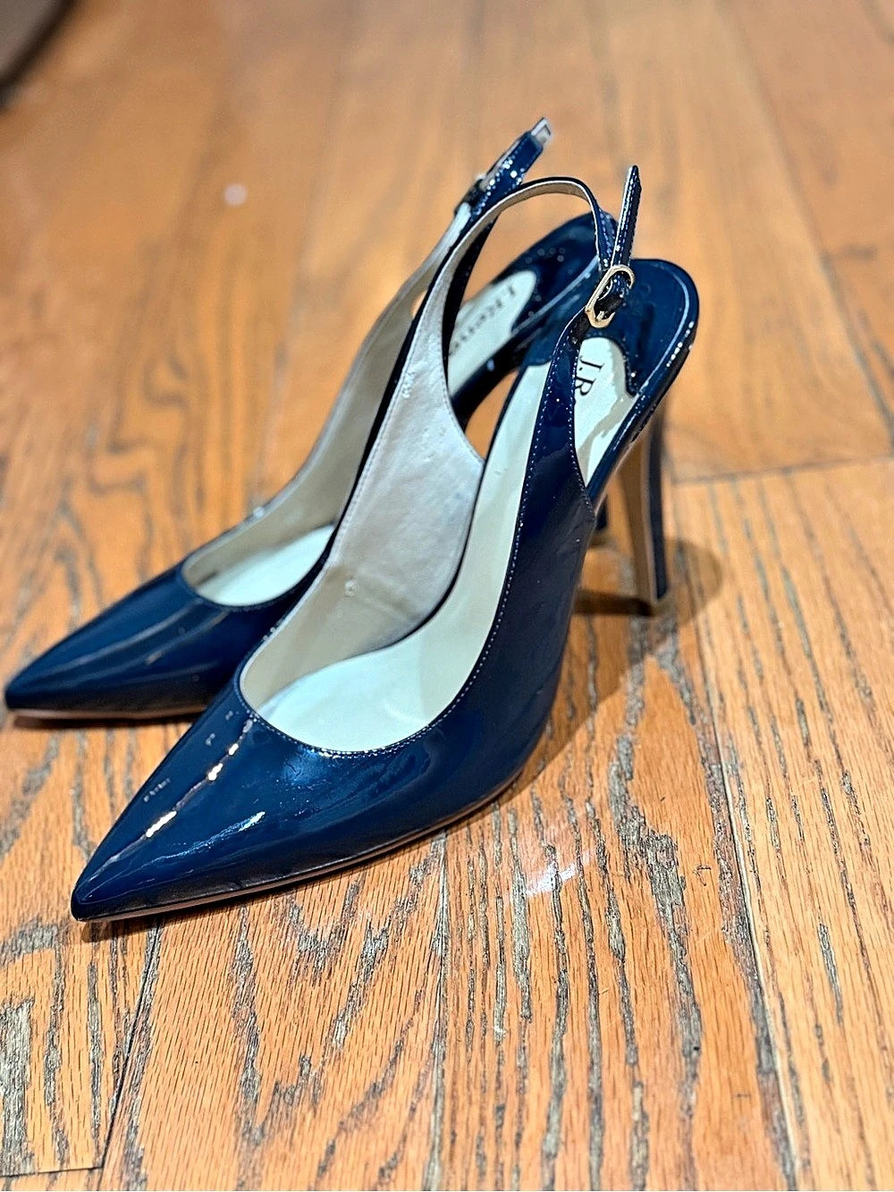 J. Renee Kinsley Pointed Toe Slingback Heels Blue US 8